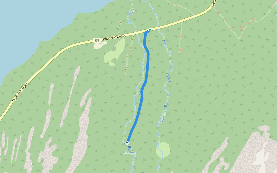Ljósárkinn walking route map in Hallormsstaður
