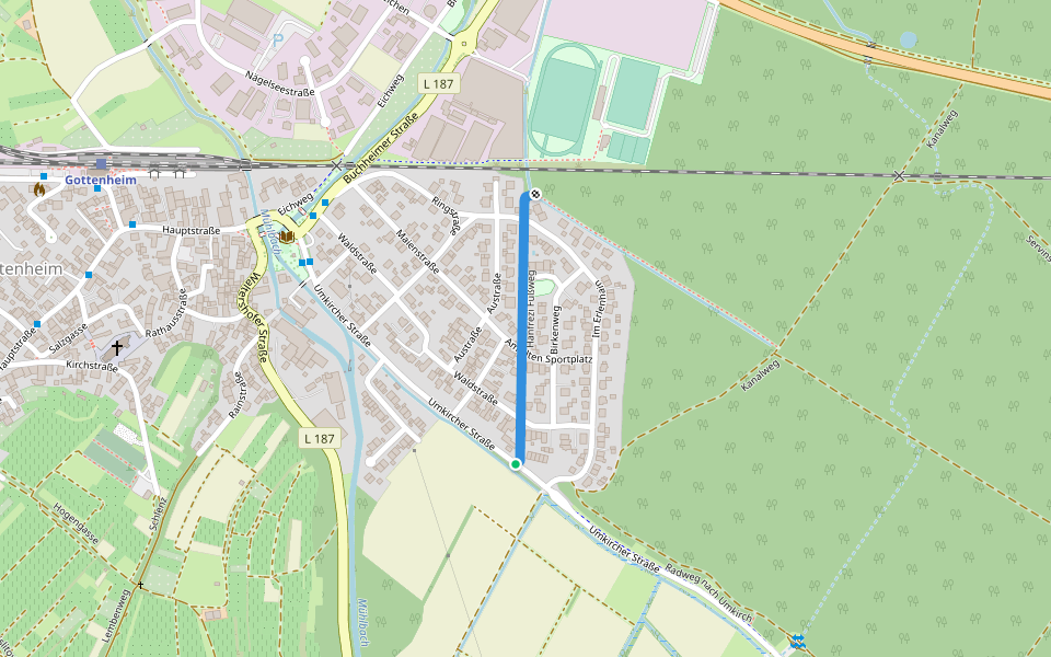 Hanfrezi Fußweg walking route map in Gottenheim