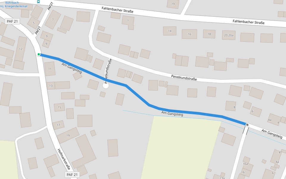 Am Gangsteig walking route map in Rohrbach
