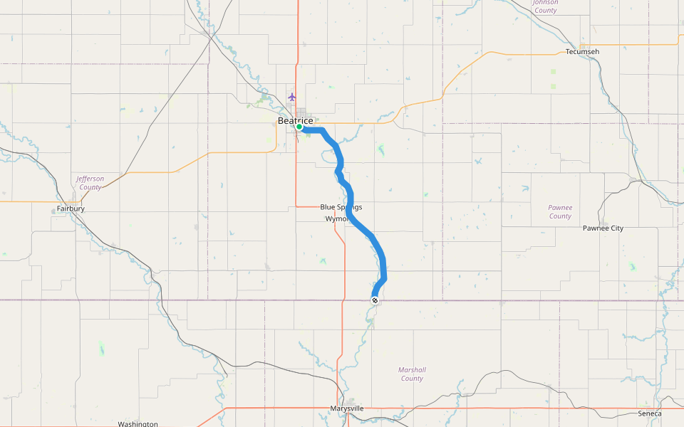 Chief Standing Bear Trail walking route map in Beatrice