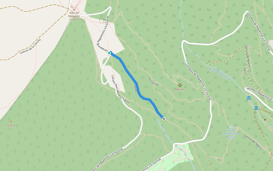 Ewoks walking route map in Peguerinos