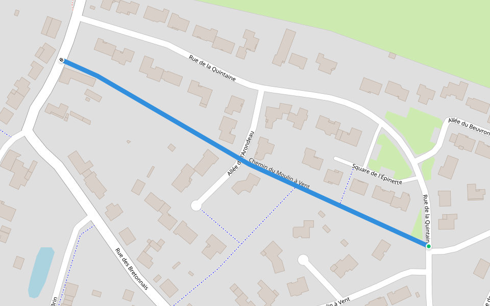 Chemin du Moulin à Vent walking route map in Bégrolles-en-Mauges