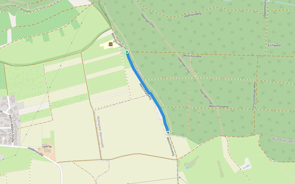 Welschhauweg walking route map in Ötisheim
