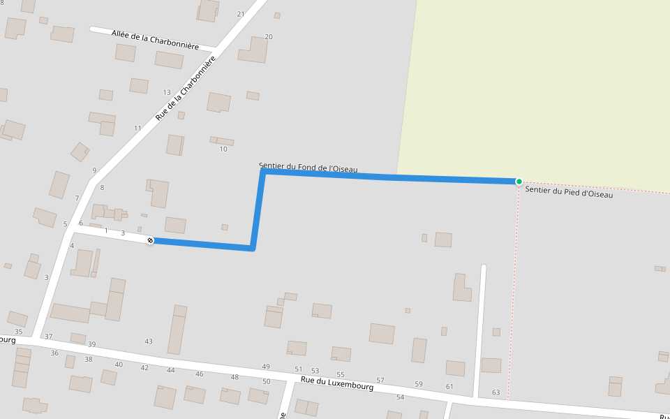Sentier du Fond de l'Oiseau walking route map in Joigny