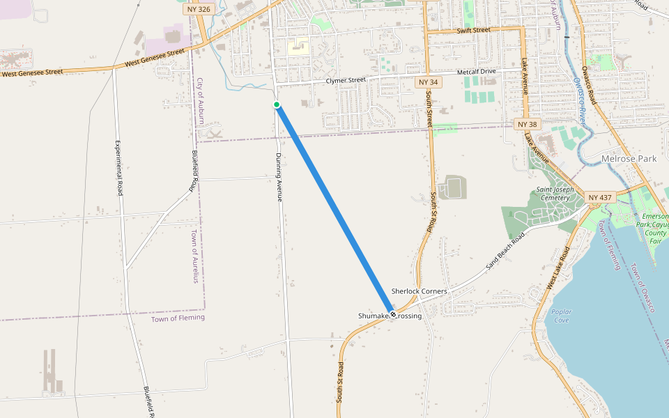 Auburn-Fleming Trail walking route map in Auburn