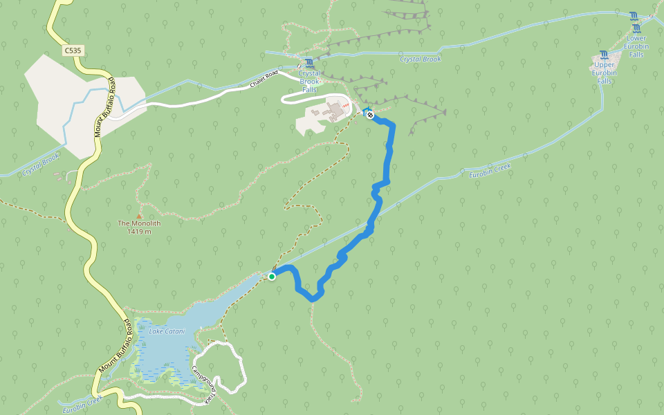 Underground River Track walking route map in Mount Buffalo