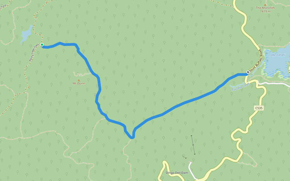 The Long Plain Walking Track walking route map in Mount Buffalo