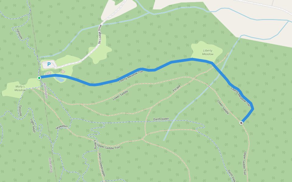 Liberty Meadow Trail walking route map in Huntington