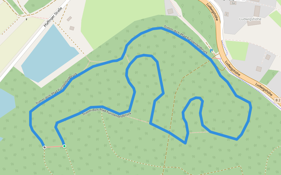 Trimm-dich-Pfad Fürstenfeldbruck walking route map in Fürstenfeldbruck