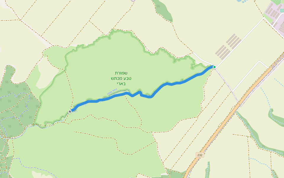 שביל נחל סחף walking route map in Alumim