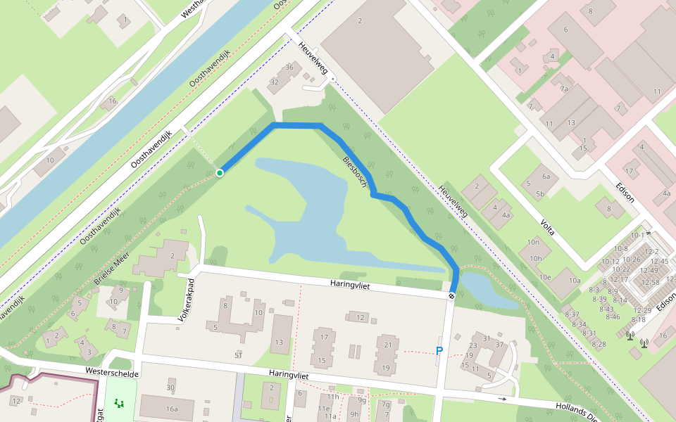 Biesbosch walking route map in Middelharnis