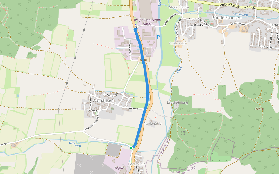 Abens-Radweg walking route map in Mainburg