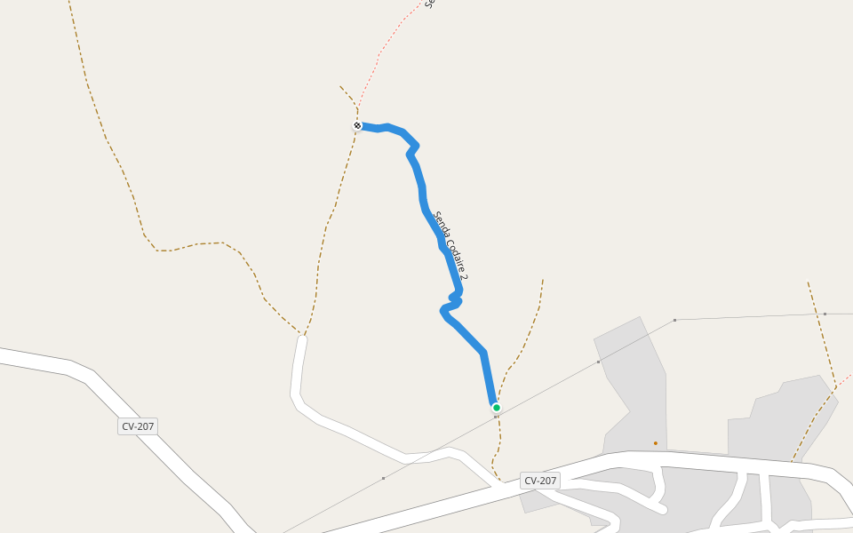 Senda Codaire 2 walking route map in Los Calpes