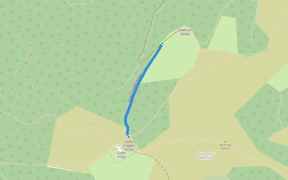 Goiko Iragako bidea walking route map in Lesaka