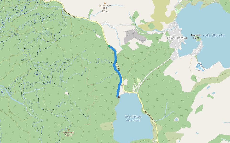 Feeder Track walking route map in Rotorua