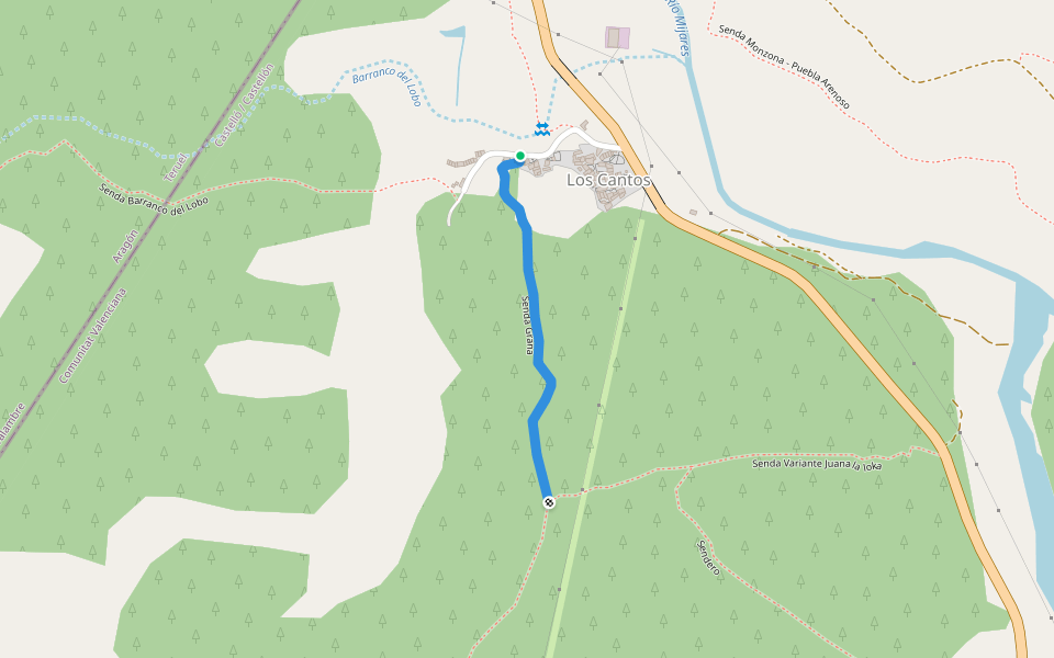 Senda Grana walking route map in Los Cantos