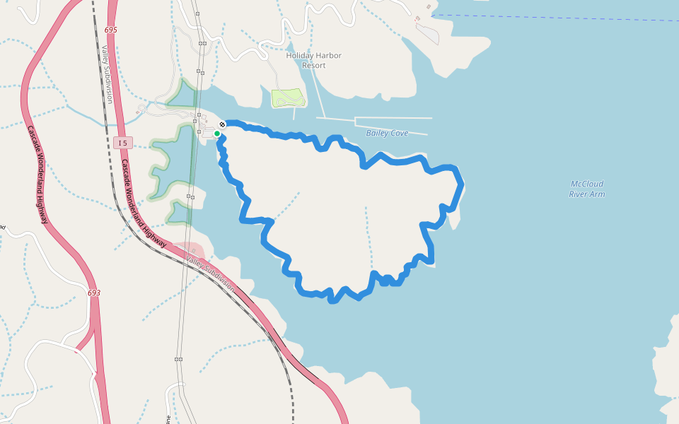 Bailey Cove Trail walking route map in O'Brien