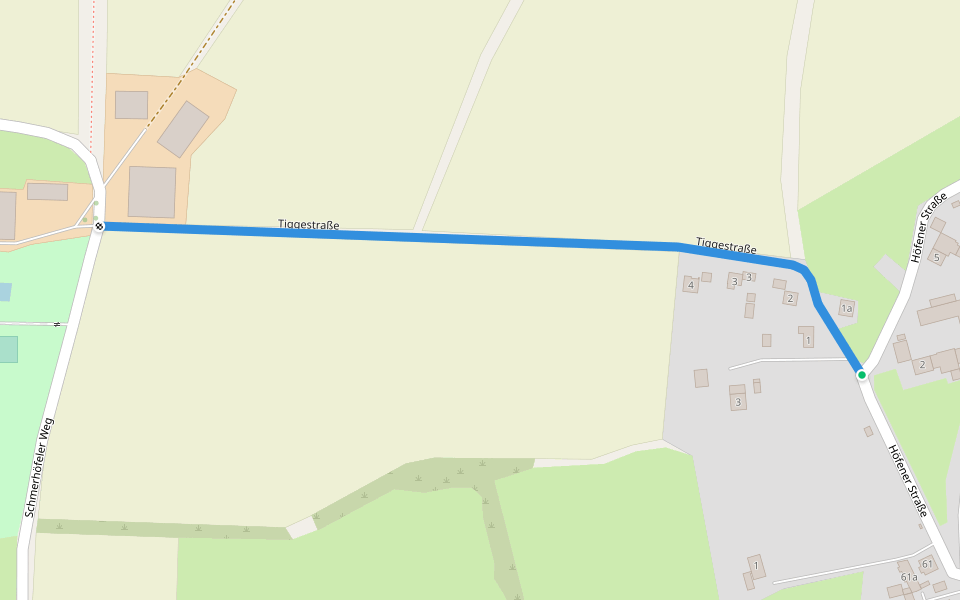 Tiggestraße walking route map in Bönen