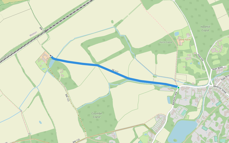 FP 127 walking route map in Westcott