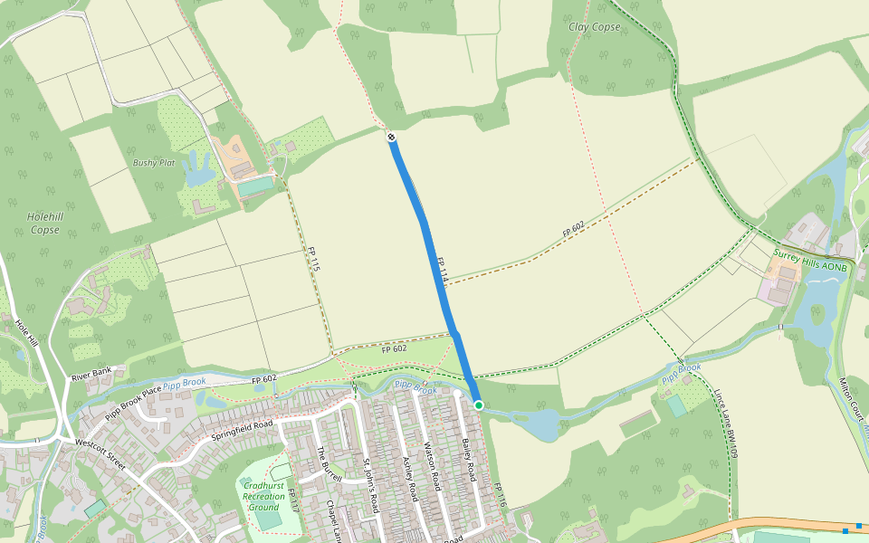 FP 114 walking route map in Westcott