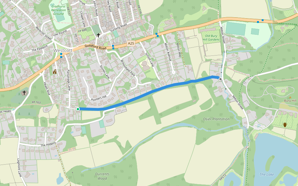 FP 119 walking route map in Westcott