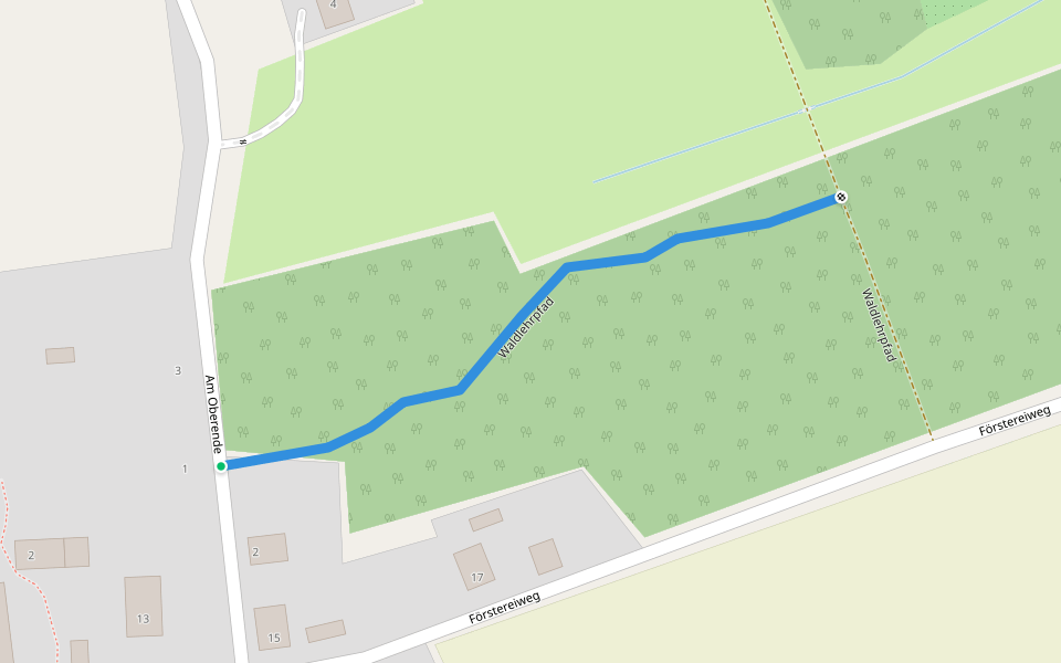 Waldlehrpfad walking route map in Grunow-Dammendorf