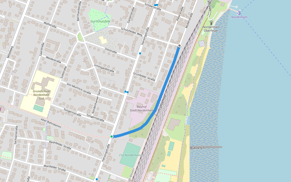 Erich-Lampe-Weg walking route map in Nordenham