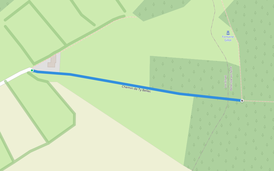 Chemin de Ty Bellec walking route map in Loc-Envel
