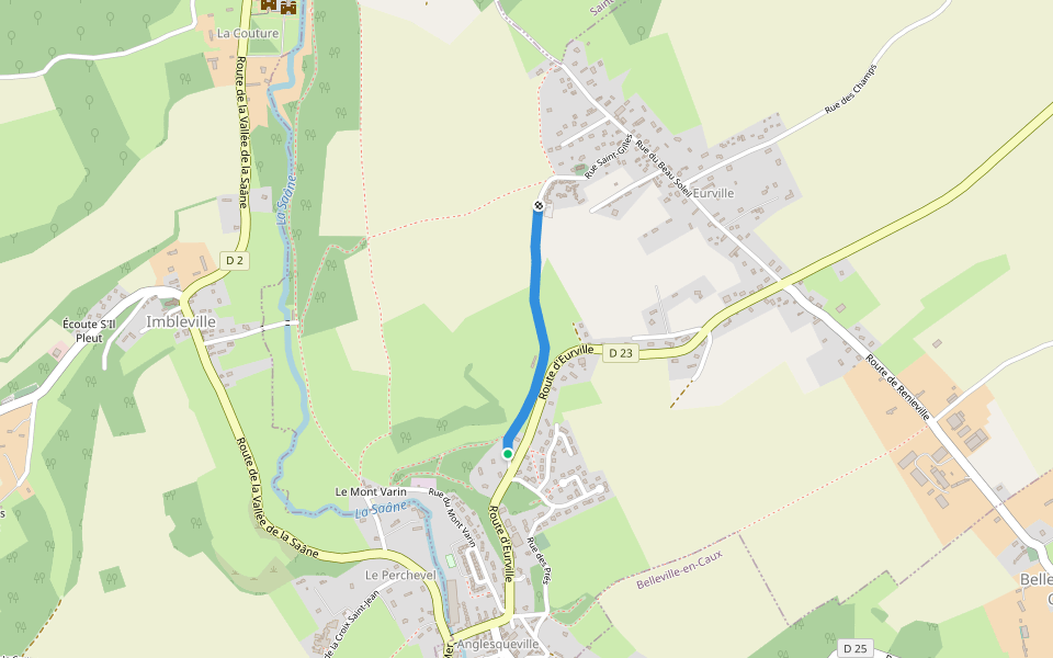 Chemin des Vallons walking route map in Val-de-Saâne