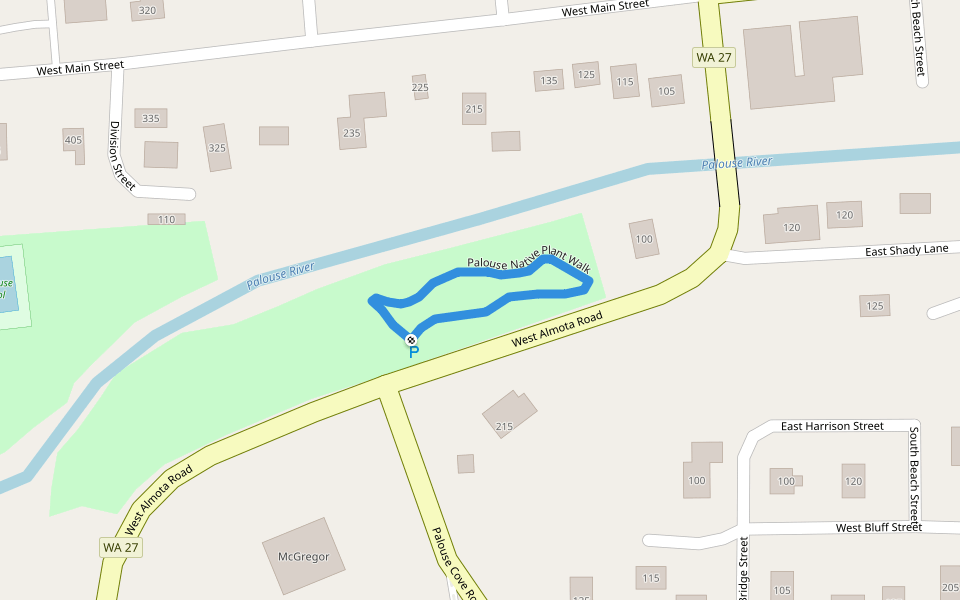 Palouse Native Plant Walk walking route map in Palouse