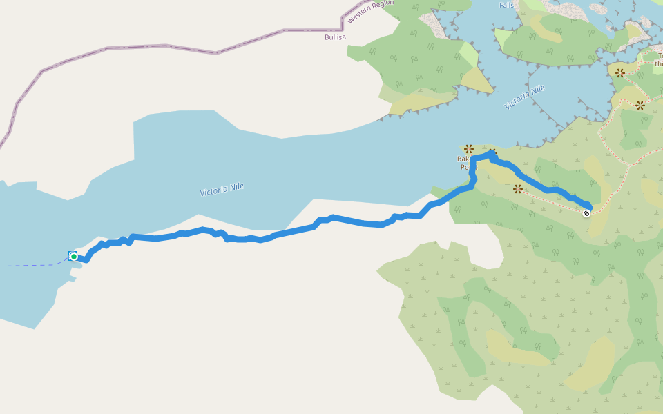 Walk to the Top of the Falls walking route map in Fajao