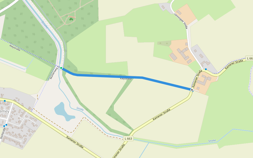 Kleystraße walking route map in Bönen