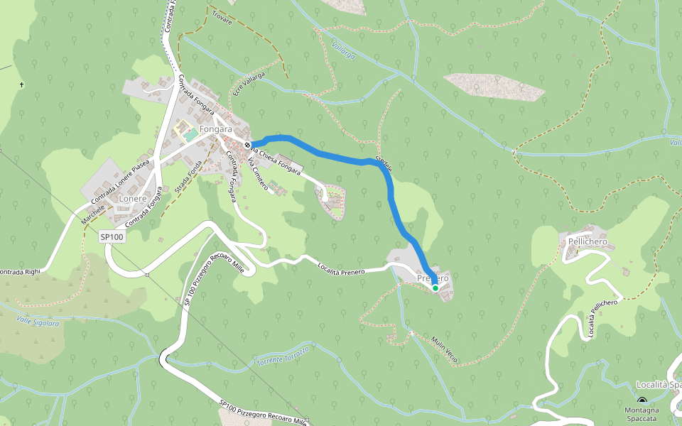 Stedele walking route map in Prenero