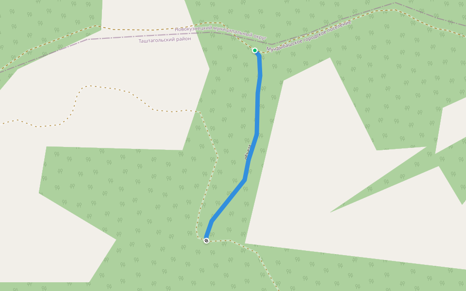объезд walking route map in Tel'bes