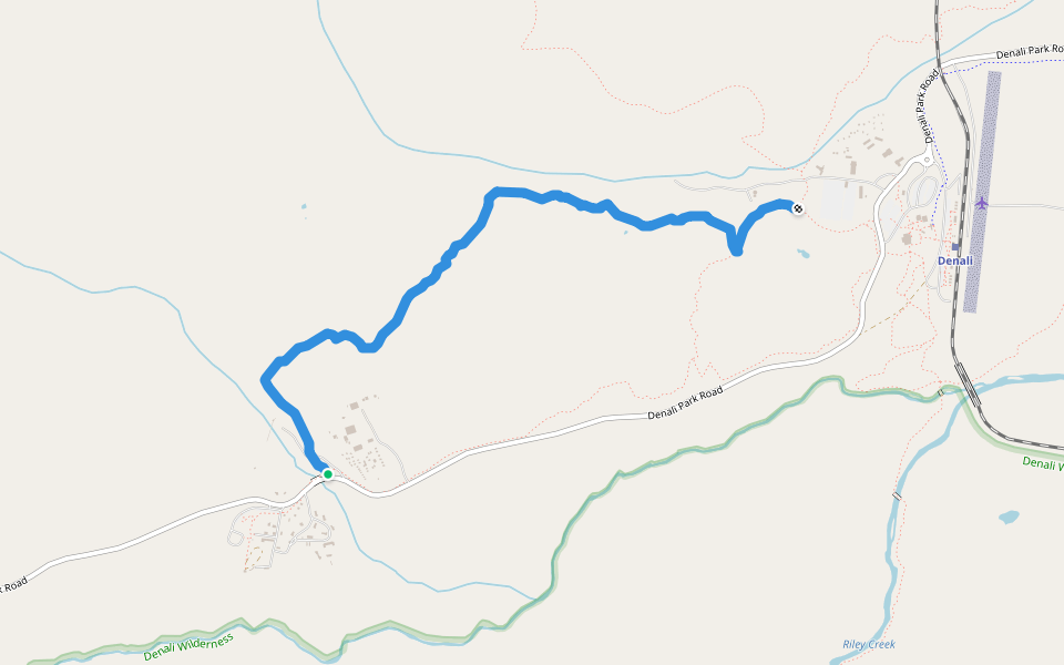 Rock Creek Trail walking route map in Healy