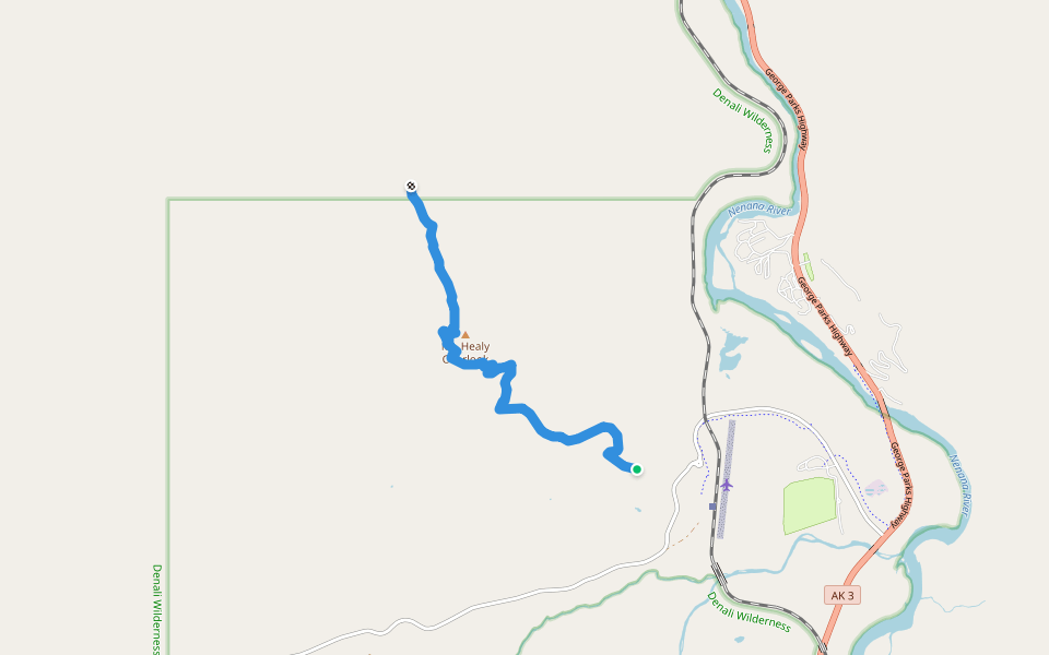 Mt. Healy Trail walking route map in Healy