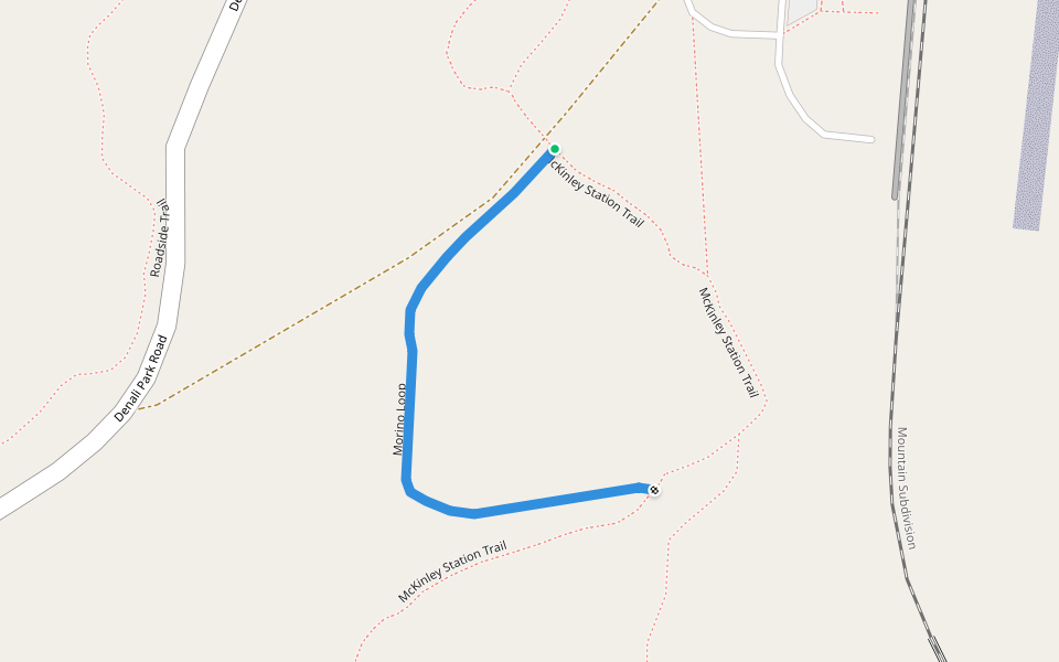 Morino Loop walking route map in Denali National Park and Preserve