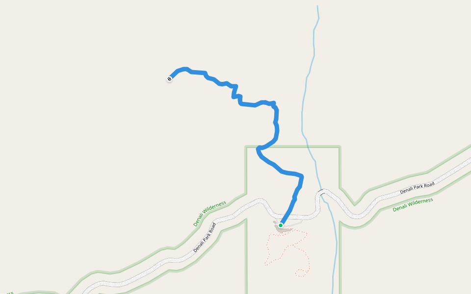 Eielson Alpine Trail walking route map in Healy