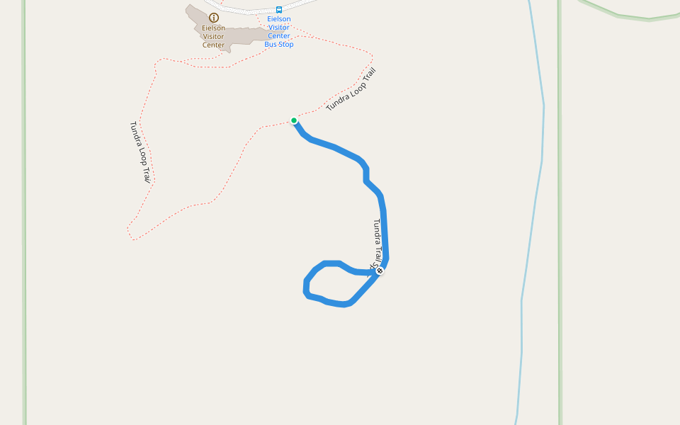 Tundra Trail Spur walking route map in Healy