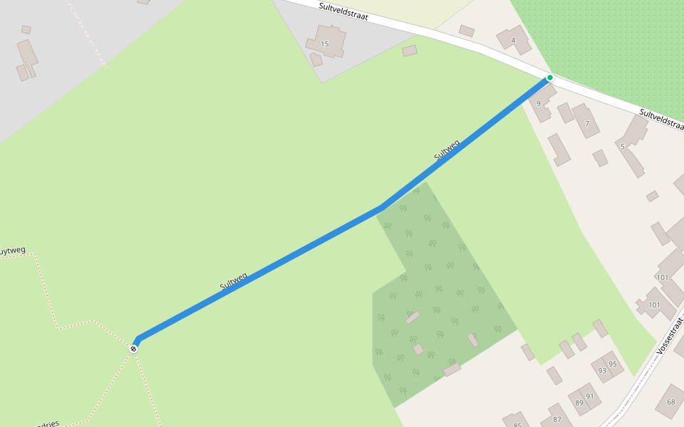 Sultweg walking route map in Opwijk