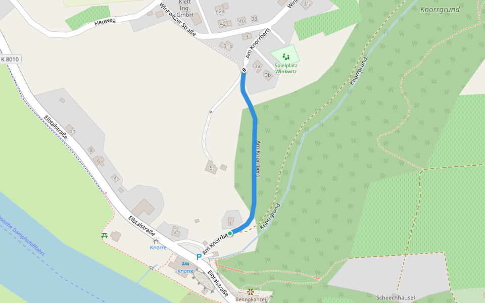 Am Knorrberg walking route map in Meißen