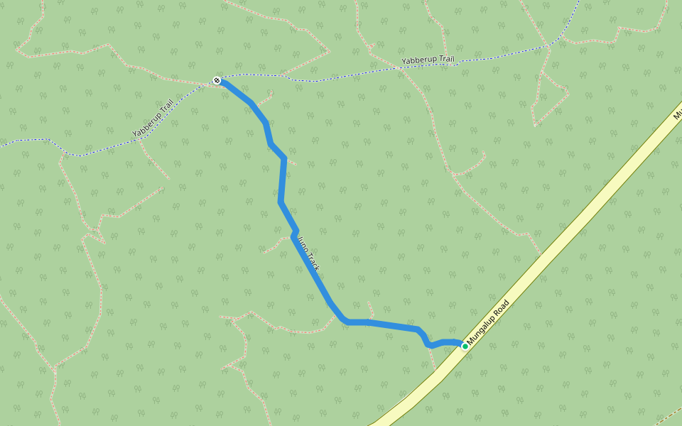 Juno Track walking route map in Mungalup