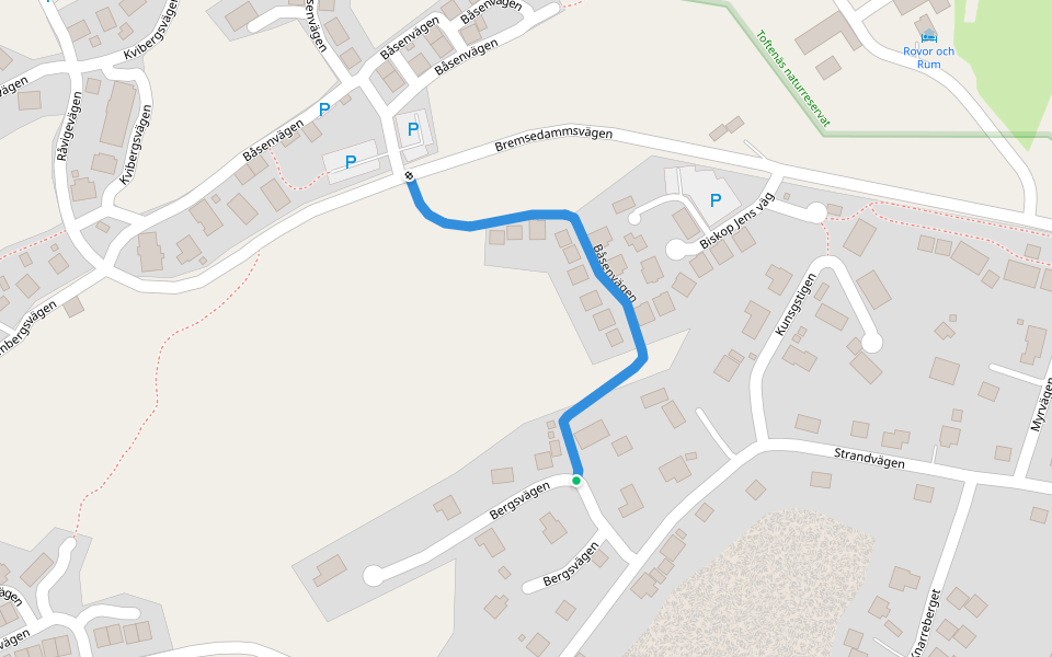 Båsenvägen walking route map in Skärhamn
