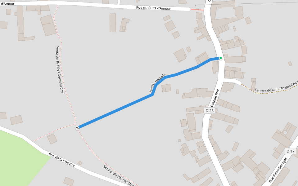 Sentier Herbelin walking route map in Coulombs-en-Valois
