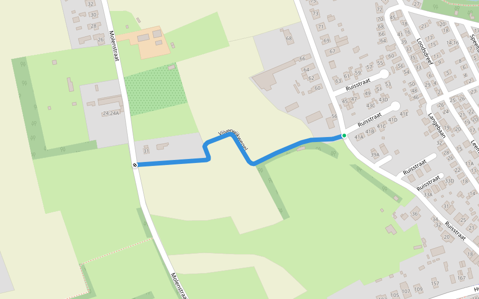 Vijverwijkwegel walking route map in Temse