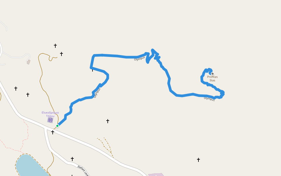 Olympus walking route map in Megalo Chorio