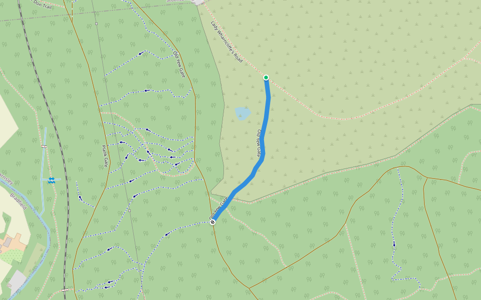 Old Yew Gate walking route map in Wortley