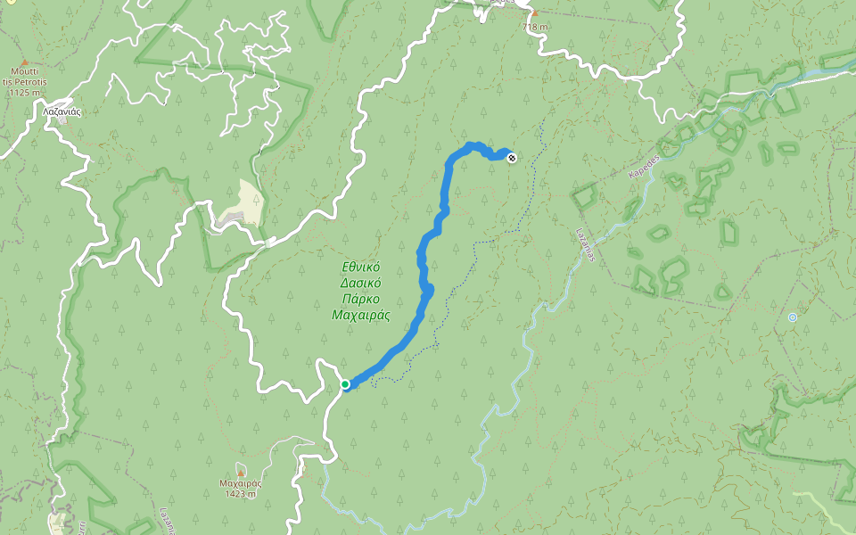 Kakokefalos - Mantra tou Kampiou, Nature Trail walking route map in Lazanias