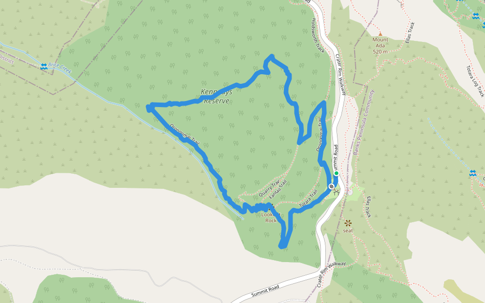Orongomai Trail walking route map in Allandale