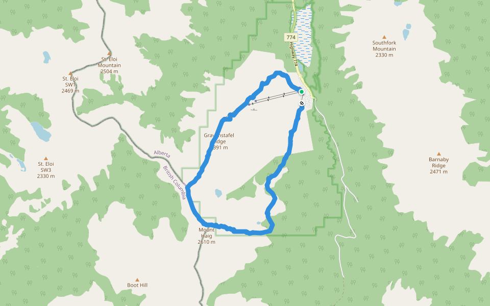 Mount Haig Route walking route map in Grasmere